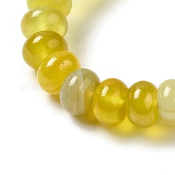 天然石瑪瑙ビーズ連売り  染め＆加熱  ロンデル  きいろ  8~8.5x4.5~5.5mm  穴：1.4mm  約41個/連  7.40~7.48''（18.8~19センチメートル）&nbsp;G-H295-C03-11