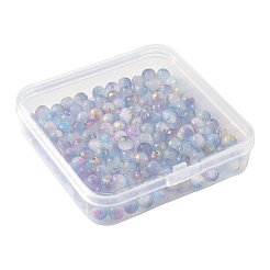 141 個の猫の目ビーズ  ドローベンチスタイル  ラウンド  金フォイル  紫色のメディア  5.5mm  穴：1mm&nbsp;CE-FS0001-03B