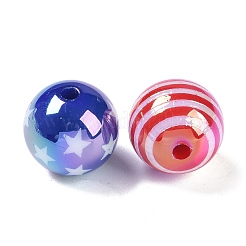 UV Plating Iridescent Acrylic Beads&nbsp;OACR-B021-04