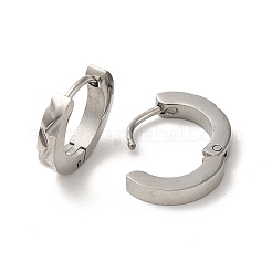 Non-Tarnish 304 Stainless Steel Grooved Hoop Earrings&nbsp;EJEW-P255-03P