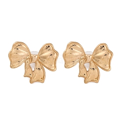 女性用合金蝶結びスタッドピアス  ゴールドカラー  25x31mm&nbsp;EJEW-U028-10G