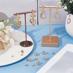 10Pcs Brass Cubic Zirconia Stud Earring Findings&nbsp;KK-DR0001-21