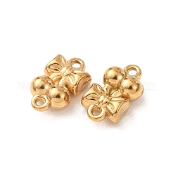 304ステンレススチールリンクコネクタチャーム  チェリー  ゴールドカラー  10.5x6x3.5mm  穴：1mm&nbsp;STAS-K291-16G