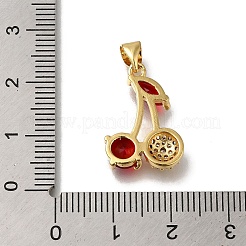 Rack Plating Brass Micro Pave Cubic Zirconia Pendants&nbsp;KK-G500-29G-02