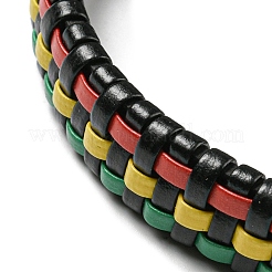 6Pcs 6 Style Adjustable Braided Imitation Leather Cord Bracelet Set with Waxed Cord for Men&nbsp;BJEW-F458-08
