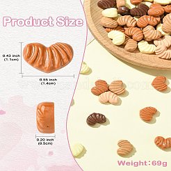 不透明樹脂模造食品デコデンカボション  ハートチョコレート  ミックスカラー  11x14x5mm&nbsp;RESI-CJC0023-11