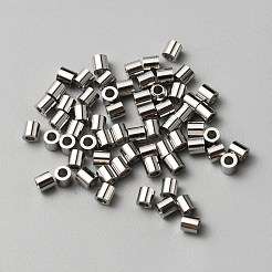 304ステンレススチールスペーサービーズ  コラム  ステンレス鋼色  2x2mm  穴：1mm&nbsp;STAS-WH0027-63B
