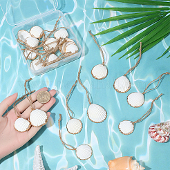 20Pcs Electroplate Sea Shell Pendant Decorations&nbsp;HJEW-BM00068