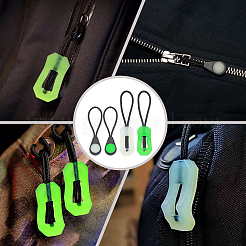 28Pcs 2 Styles Luminous Silicone Zipper Puller Heads&nbsp;AJEW-FG0003-87