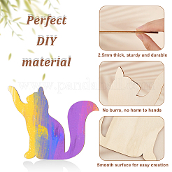 Cat Wood Unfinished Wood Cutouts&nbsp;DIY-WH0430-319A