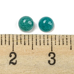天然の白翡翠の染色カボション  半円  ティール  4x2~2.5mm&nbsp;G-H309-03-25