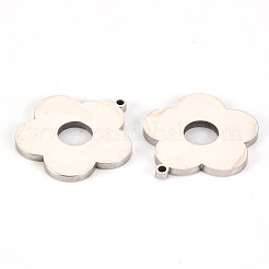 変色しない201ステンレススチールペンダント  レーザー切断  花  ステンレス鋼色  25.5x23.5x2mm  穴：1.5mm&nbsp;STAS-Q238-001