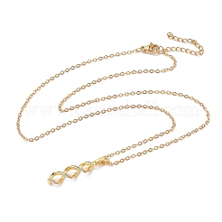 Brass Micro Pave Clear Cubic Zirconia Twist Pendant 304 Stainless Steel Chain Necklaces for Women&nbsp;NJEW-D341-08G