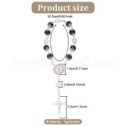 6Pcs 6 Colors Glass Pearl Rosary Bead Bracelets Set&nbsp;BJEW-GO0001-01