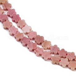 天然石ロードナイトビーズ連売り  スモモの花  6~6.5x6x2.5mm  穴：0.8mm  約60~63個/連  14.37~14.84''（36.5~37.7センチメートル）&nbsp;G-B138-C11-01