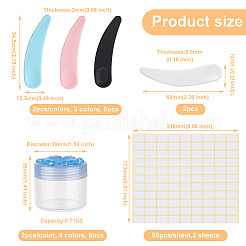 プラスチック製のフェイシャルマスクスティック、化粧品用スパチュラ、スクープ、ボトル  ネジカバー  ラベルシールステッカー  DIYメイク用  ミックスカラー  39x36mm  容量：20ml（0.71fl.oz）&nbsp;DIY-CW0001-28