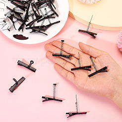 30 個 3 スタイル鉄ワニのヘアクリップパーツ  スプリング付き  ブラック  40.5~41x10x34~48.5mm  10個/スタイル&nbsp;PHAR-TA0001-10