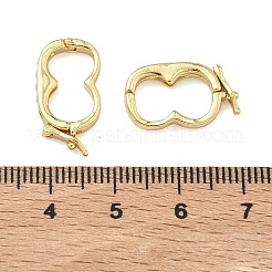 Oval Brass Micro Pave Clear Cubic Zirconia Twister Clasps&nbsp;KK-B170-18G