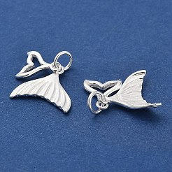 925 Sterling Silver Whale Tail Charms&nbsp;STER-P071-12S