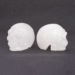 天然水晶表示装飾  穴なし/ドリルなし  スカル  24~26x29~31x37~40mm&nbsp;DJEW-J004-02A