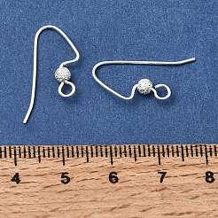 真鍮のピアスフック  耳ワイヤー  水平ループ付き  鉛フリー＆カドミウムフリー＆ニッケルフリー  銀  17mm  穴：2mm  ピン：0.7mm&nbsp;KK-CBA1A60-15S