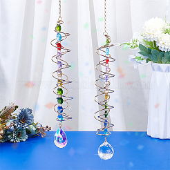 2Pcs Glass Pendant Decorations&nbsp;HJEW-OC00224