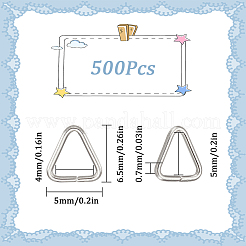 500Pcs 304 Stainless Steel Triangle Rings&nbsp;STAS-SC0005-43