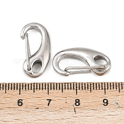変色防止研磨仕上げ304ステンレススチールキーチェーン留め具  自動閉鎖式留め金  ステンレス鋼色  21x11x4.5mm  穴：3x5mm&nbsp;X-STAS-R072-59A