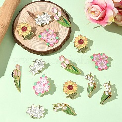 5Pcs 5 Styles Creative Zinc Alloy Brooches&nbsp;JEWB-YW0001-11