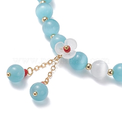 Cat Eye Beads Stretch Bracelets for Women&nbsp;BJEW-TA00691-03