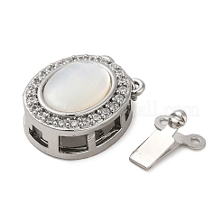 Brass Micro Pave Clear Cubic Zirconia Box Clasps&nbsp;KK-M270-11P