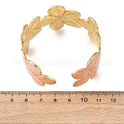 304 Stainless Steel Enamel Open Cuff Bangles for Women&nbsp;BJEW-K294-01G