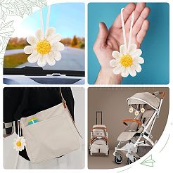 2Pcs Handmade Crochet Cotton Daisy Decoration&nbsp;HJEW-FG0001-10