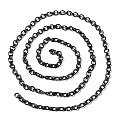 304ステンレススチール楕円リンクチェーン  溶接されていない  イオンプレーティング（ip）  ブラック  7.5x7x1mm&nbsp;CHS-Z007-01B