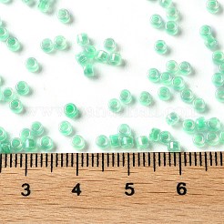 ガラスシードビーズ  不透明な色の虹  シリンダー  アクアマリン  2.5x2mm  穴：1.4mm&nbsp;SEED-S042-13A-11