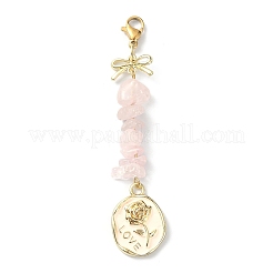 Natural Rose Quartz Chip Beaded Pendant Decorations&nbsp;HJEW-JM01196