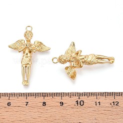 304ステンレスペンダント  天使のチャーム  14KGP本金メッキ  36.5x24.5~25x8.5mm  穴：2.2mm&nbsp;STAS-N109-208G