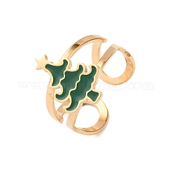 304 Stainless Steel with Enamel Cuff Rings for Women&nbsp;LS-RJEW-Z116-01G-02