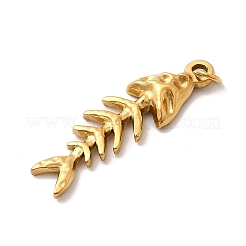 304ステンレスペンダント  イオンプレーティング（ip）  海のテーマ  18KGP本金メッキ  魚  28x9x3mm  穴：2.5mm&nbsp;STAS-B093-11G-09