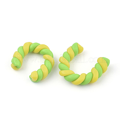 手作り樹脂粘土ビーズ  半分ディル  uの形状  ミックスカラー  27~31x30~39x7~9mm  半分穴：1mm&nbsp;CLAY-Q245-16