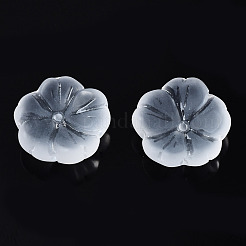 透明艶消しガラスビーズ  花  透明  15x15x6mm  穴：1.2mm&nbsp;GLAA-Q089-003-B001
