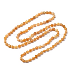 Natural Dyed Malaysia Jade Tumble Stone Nuggets Beaded Long Necklaces for Women&nbsp;NJEW-F340-A02