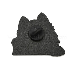 犬用エナメルピン  バックパック用合金ラペルピンバック  ホワイト  30.5x34.5mm&nbsp;JEWB-I048-02EB-02