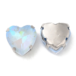 Mocha Fluorescent(MI) Heart Sew on Rhinestone&nbsp;GGLA-C001-01A-P02