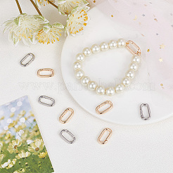 10Pcs 2 Colors Brass Spring Gate Rings&nbsp;KK-BBC0007-77