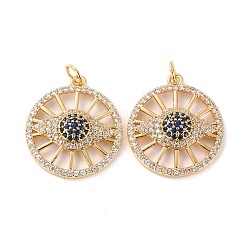 Brass Micro Pave Cubic Zirconia Pendants&nbsp;ZIRC-P092-039G-RS