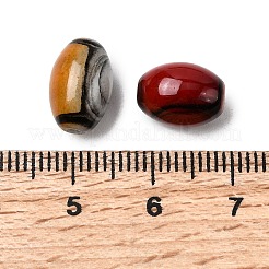 不透明ガラスビーズ30個。  オーバル  ミックスカラー  12x8mm  穴：1.6mm&nbsp;X-EGLA-L047-10
