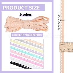 45M 9 Colors Flat Polyester Elastic Cord with Lace Edge&nbsp;OCOR-BC0009-39