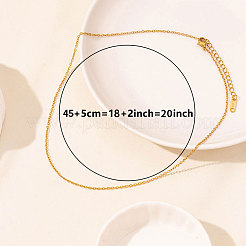 304ステンレススチール製エンジェルウィングペンダントネックレス（女性用）  18KGP本金メッキ  17.72インチ（45cm）&nbsp;WY0502-2