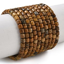 天然石ピクチャージャスパービーズ連売り  バレル  4.5~5x4.5mm  穴：1mm  約91~93個/連  14.57~14.76''（37~37.5センチメートル）&nbsp;GG-CBAC70A-A04